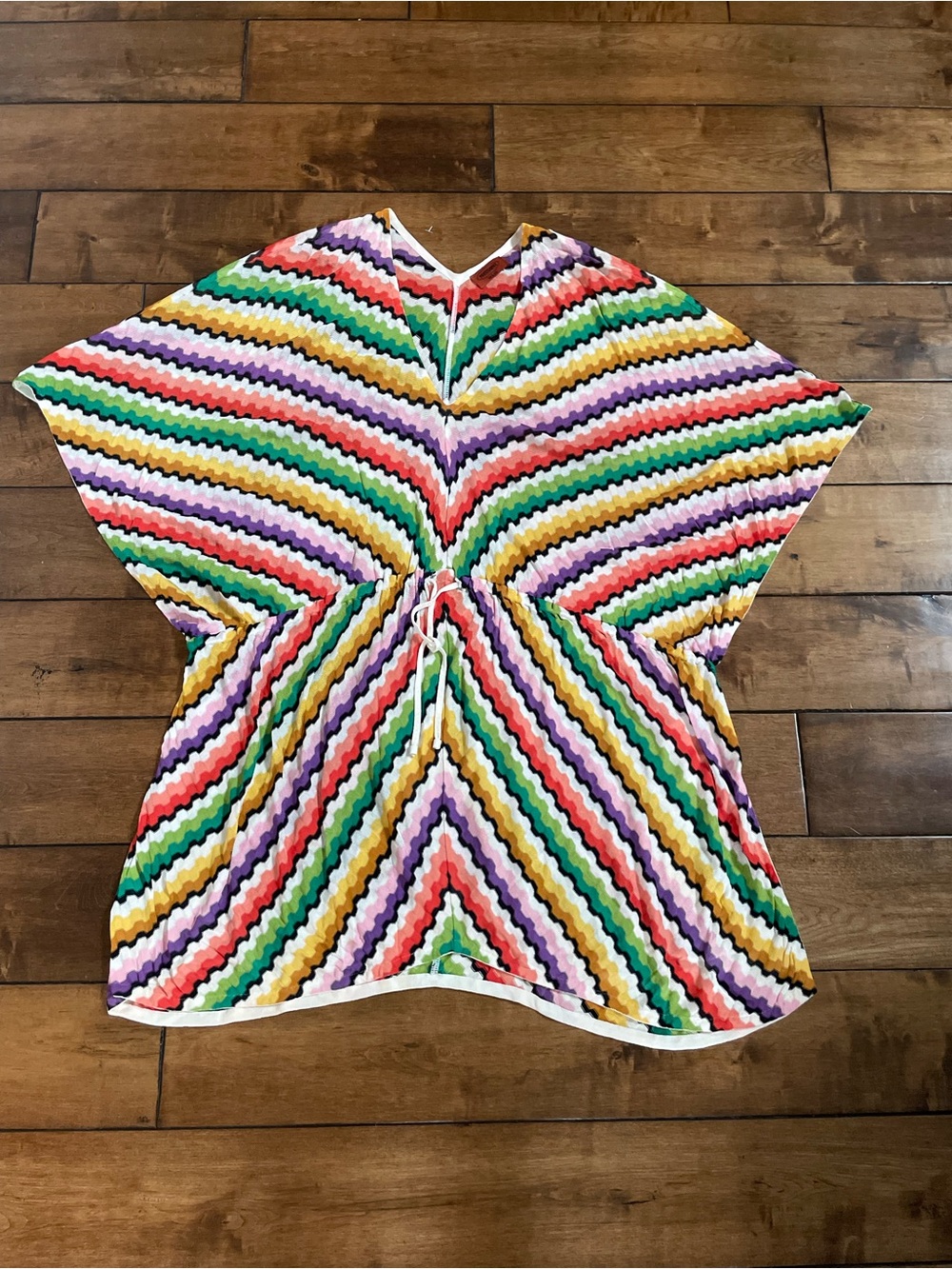 Missoni Multicolor Chevron Drawstring Cover Up